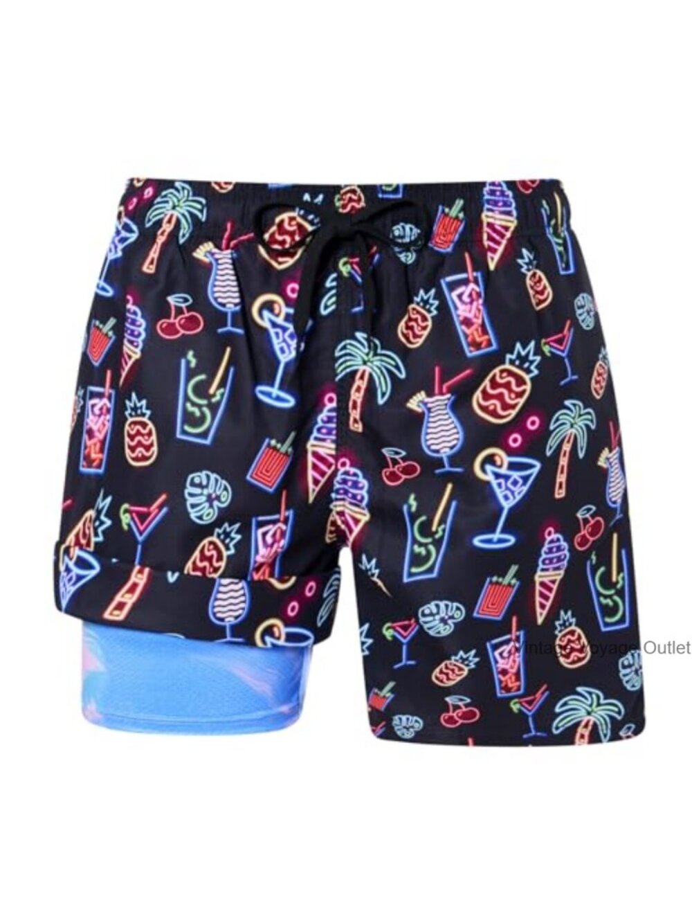 Men's 7" Swim Trunks with Compression Liner Quick-Dry Board Shorts with Pockets